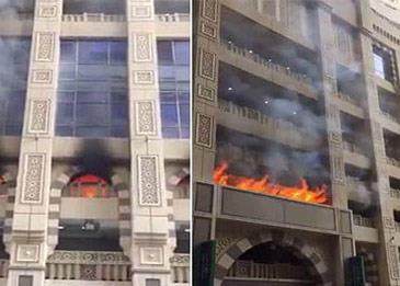 اضغط لمشاهدة الفيديو: حريق ضخم في فندق بجبل عمر بمكة المكرمة